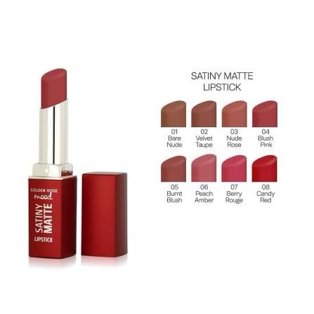 رژ لب جامد مات گلدن رز مدل satiny matte