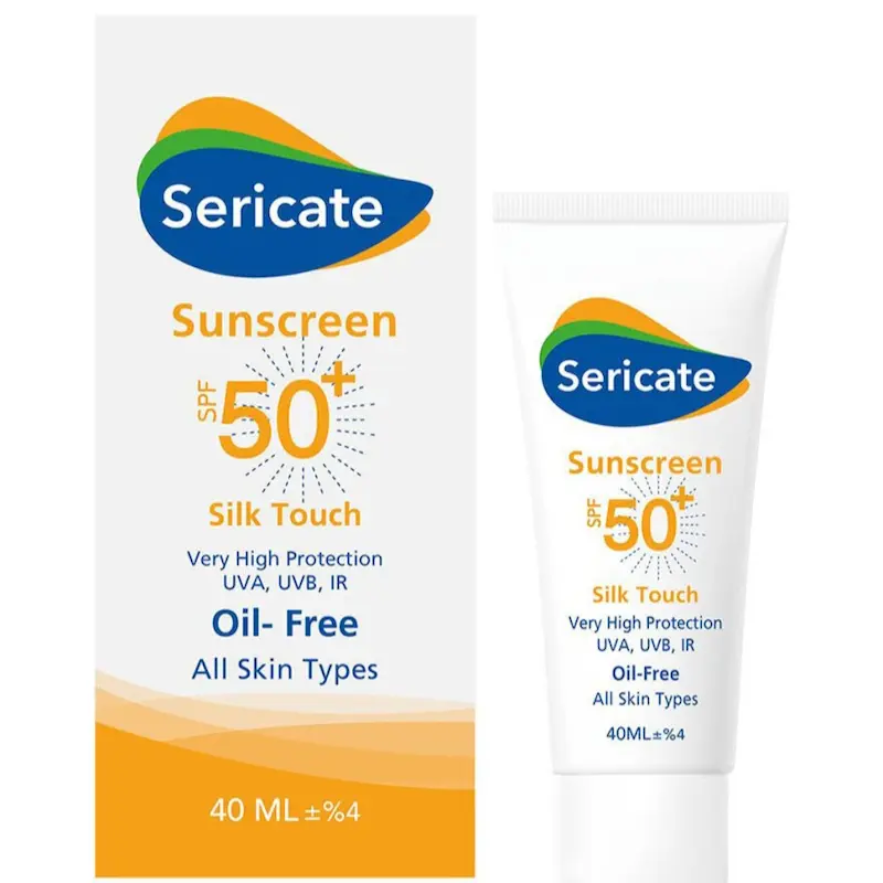 کرم ضد افتاب سیلک تاچ spf50 حجم 40 میل سری کیت
